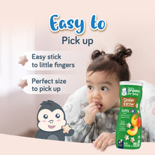 Load image into Gallery viewer, Gerber Organic Puffs Peach 42g is easily pick up and stick to little fingers
