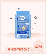 Load image into Gallery viewer, Gerber Cereal Multigrain Apple 227g canister back view with nutrition facts, recycle logo and brand info