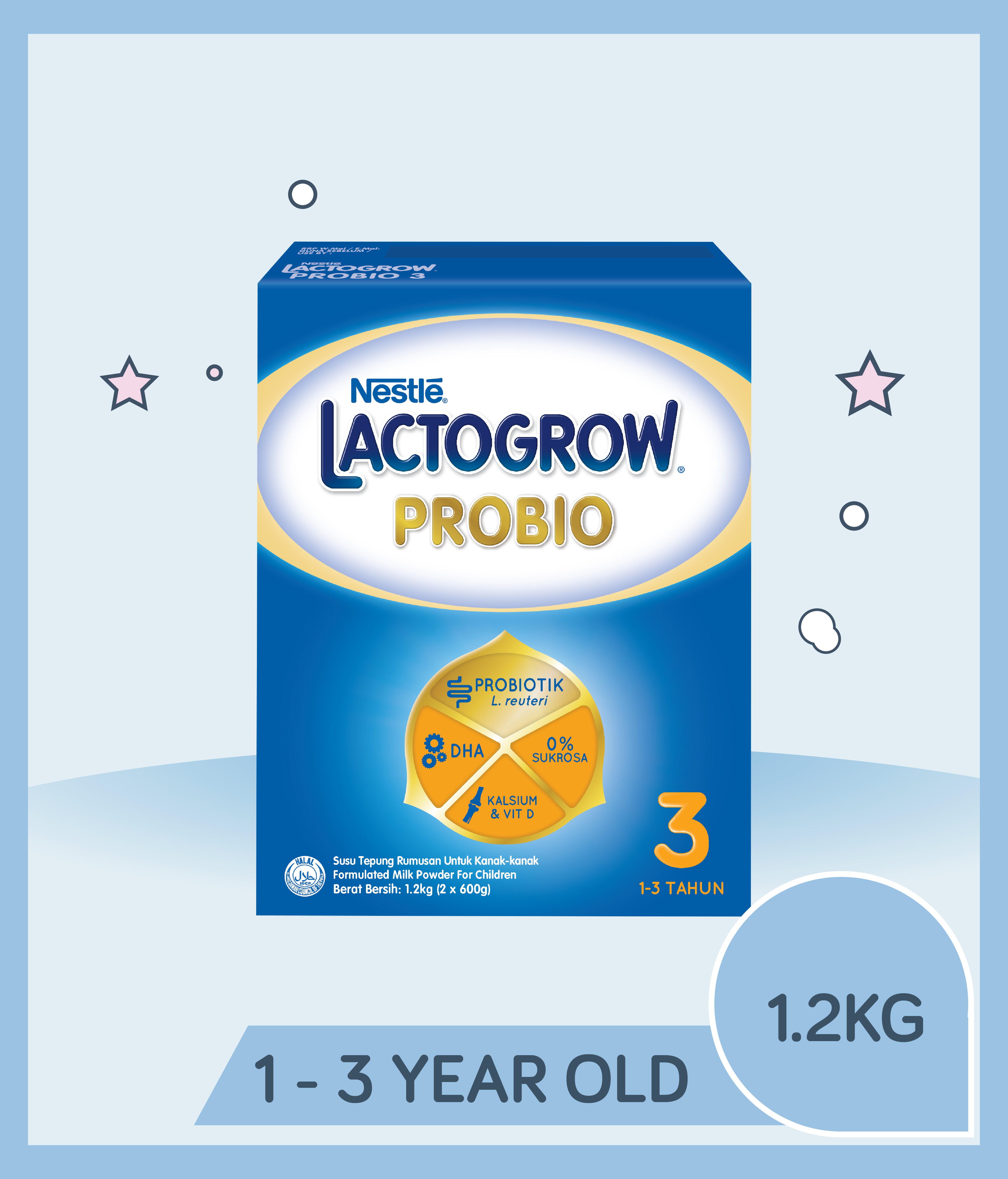 Lactogrow Probio 3 1.2kg for kids 1 to 3 years old