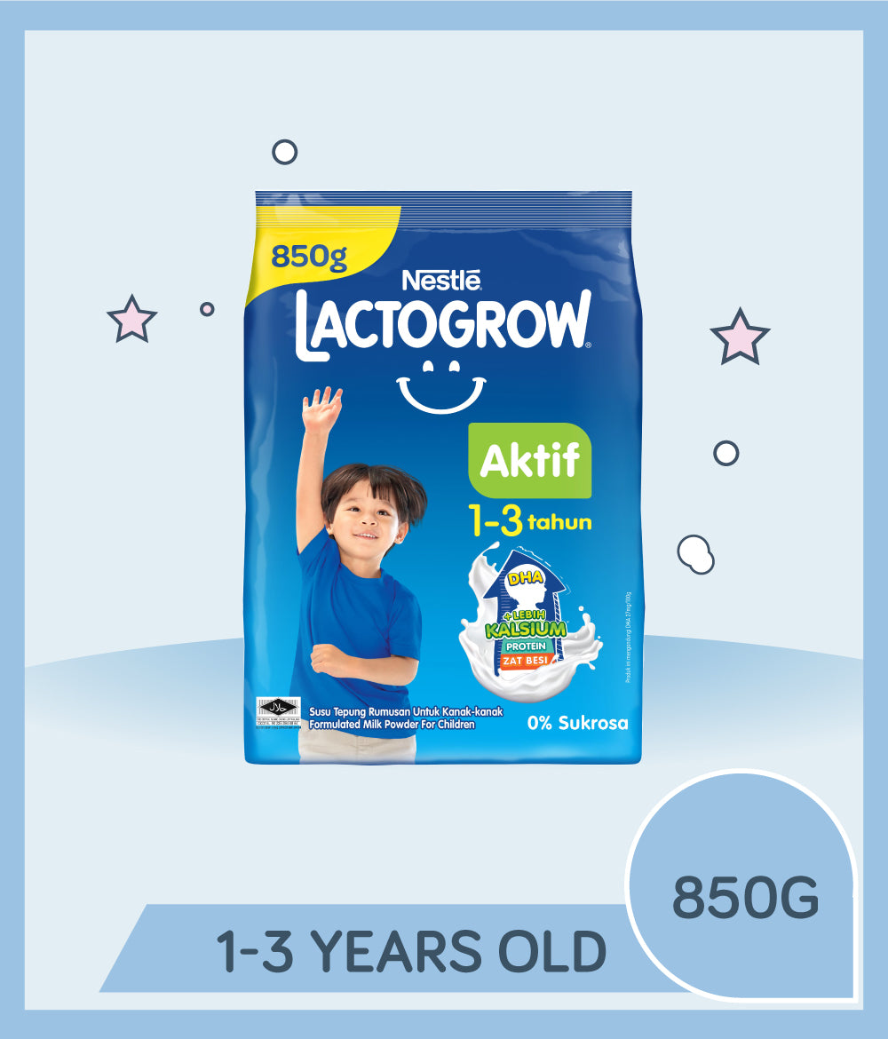 Lactogrow Aktif 850g Pouch for kids 1 to 3 years old