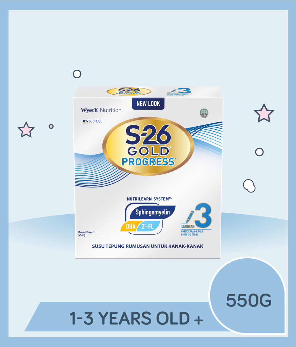 S-26 Gold Progress 550g BIB is for kids 1 to 3 years old