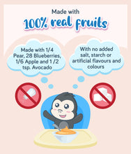 Load image into Gallery viewer, Gerber Organic Pear Blueberry Apple Avocado made with 100% real fruits with no added salt, starch or artificial adding