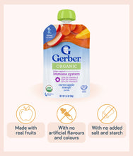 Load image into Gallery viewer, Gerber Organic Carrot Apple Mango made with real fruits with no artificial or added ingredients