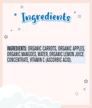 Load image into Gallery viewer, Ingredients of Gerber Organic Carrot Apple Mango