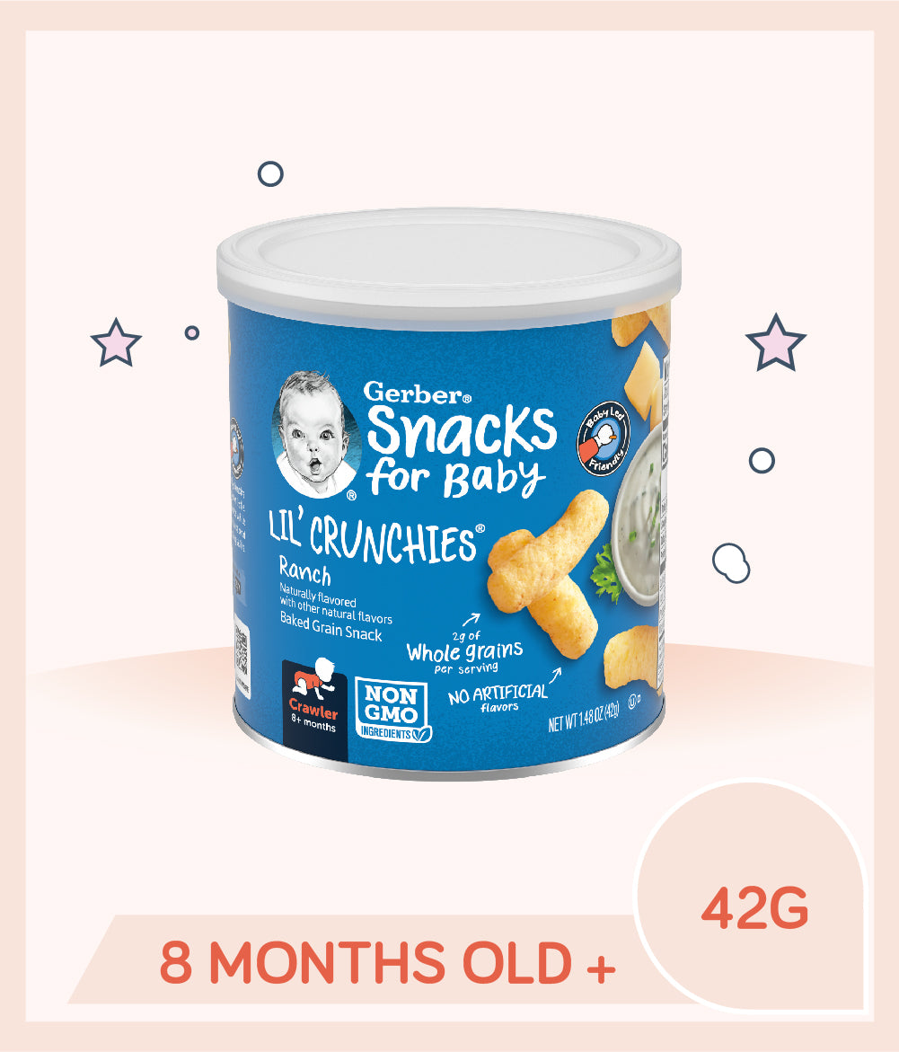 Gerber Lil Crunchies Ranch 42g Canister for kids over 8 months old