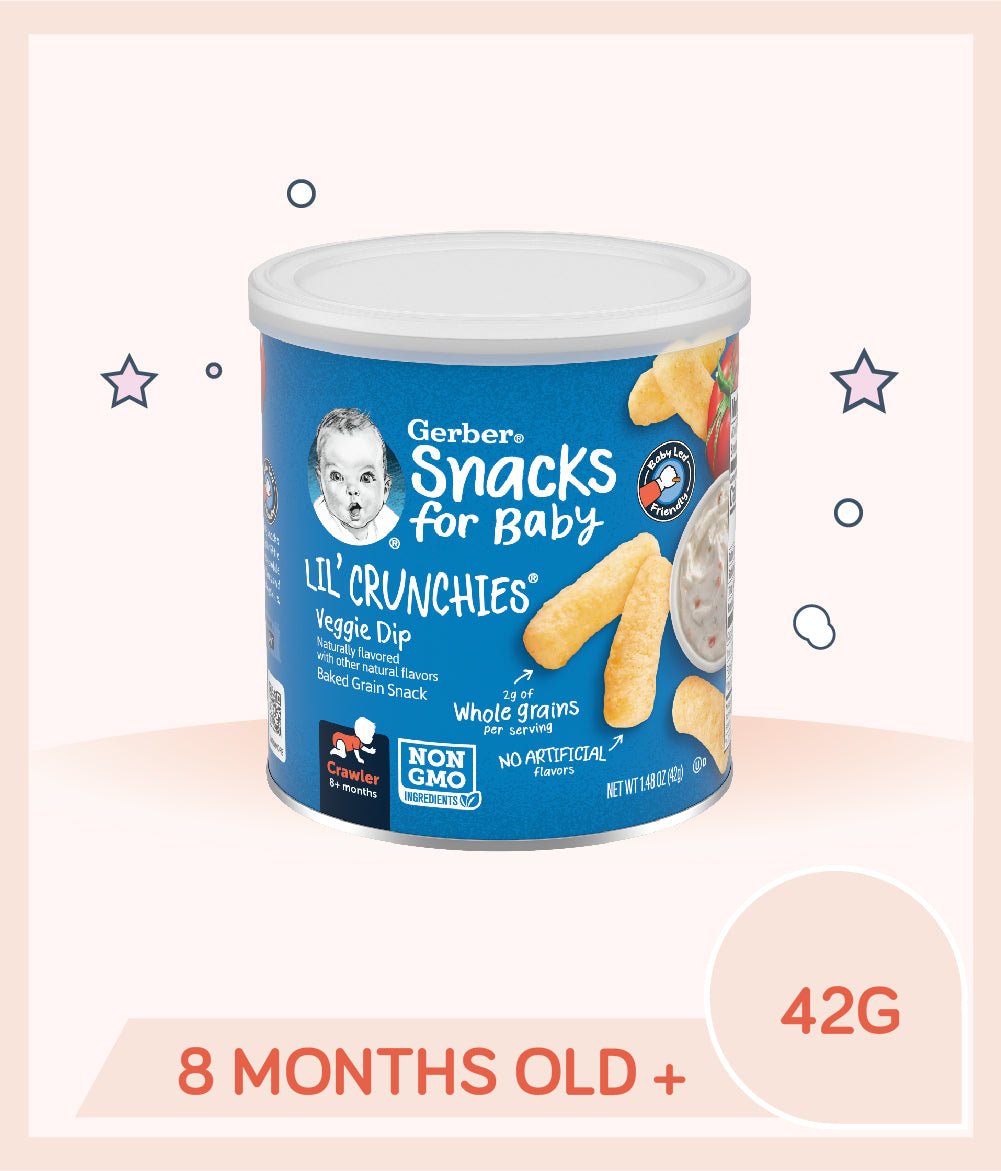 Gerber Lil Crunchies Veggie Dip 42g Canister for babies over 8 months old