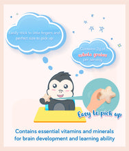Load image into Gallery viewer, Key selling points of Gerber Puffs Banana such as easily stick and pick up for little fingers and good for brain development