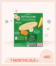 Load image into Gallery viewer, Back view of Gerber Organic Teethers Mango Banana Carrot 48g Box with product info
