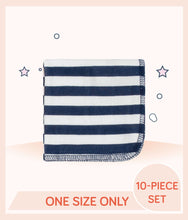 Load image into Gallery viewer, Navy and white striped Gerber Boys Washcloths