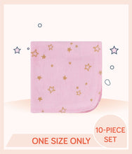 Load image into Gallery viewer, Magenta Gerber Girls Princess Washcloths with small star print art