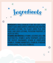 Load image into Gallery viewer, Ingredients of Gerber Powerblend Probiotic Cereal Oatmeal, Lentil, Carrots & Peas