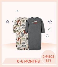Load image into Gallery viewer, Gerber 2-Pack Baby Boys Dino Gowns for 0 to 6 months