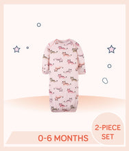 Load image into Gallery viewer, Pink gown features an allover print of leopards