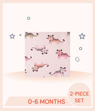 Load image into Gallery viewer, Pink surface features an allover print of leopards