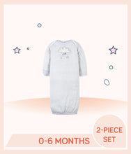 Load image into Gallery viewer, Gray white gown features cloud art with "Wish"