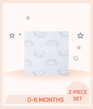 Load image into Gallery viewer, White clothing with allover print of clouds