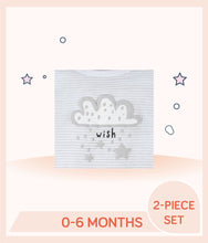 Load image into Gallery viewer, Gray white surface features cloud art with "Wish"