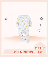 Load image into Gallery viewer, White Short Sleeve Onesies with allover animal print