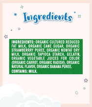 Load image into Gallery viewer, Ingredients of Gerber Organic Yogurt Melts Banana Strawberry