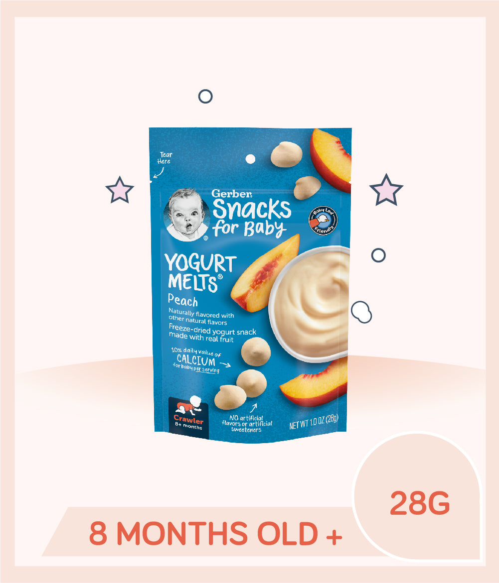 Gerber Yogurt Melts Peach 28g Pouch for babies over 8 months old