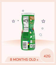 Load image into Gallery viewer, Nutrition facts of Gerber Organic Puffs Fig Berry 42g Canister