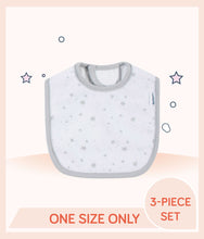 Load image into Gallery viewer, Gray Gerber Baby & Toddler Neutral Baby Animals Bibs with allover star print