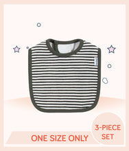 Load image into Gallery viewer, Gerber Boys Bear Bibs with gray white stripes