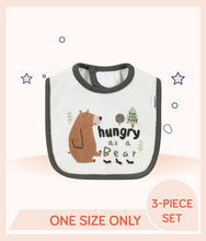 Load image into Gallery viewer, White Gerber Boys Bear Bibs with bear art