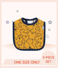 Load image into Gallery viewer, Gold Gerber Boys Fox Bibs design
