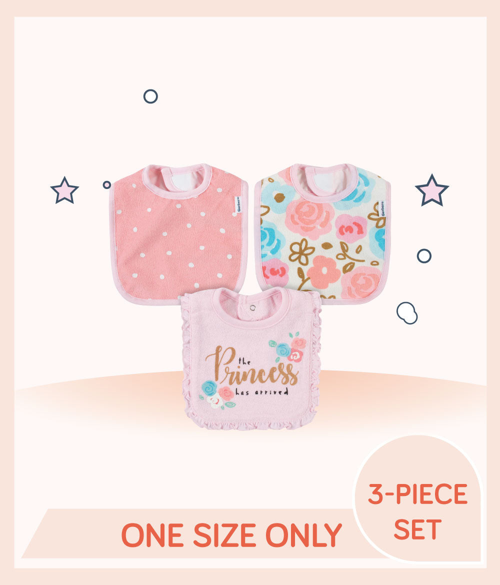 Designs of Gerber 3-Pack Girls Princess Bibs