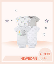 Load image into Gallery viewer, Gerber 4-Pack Baby Neutral Baby Animals Short Sleeve Onesies® Bodysuits for newborn