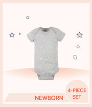 Load image into Gallery viewer, Gray Gerber Baby Neutral Baby Animals Short Sleeve Onesies® Bodysuits with white dots