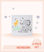 Load image into Gallery viewer, Gray white stripes with screenprint, puff print baby animal art