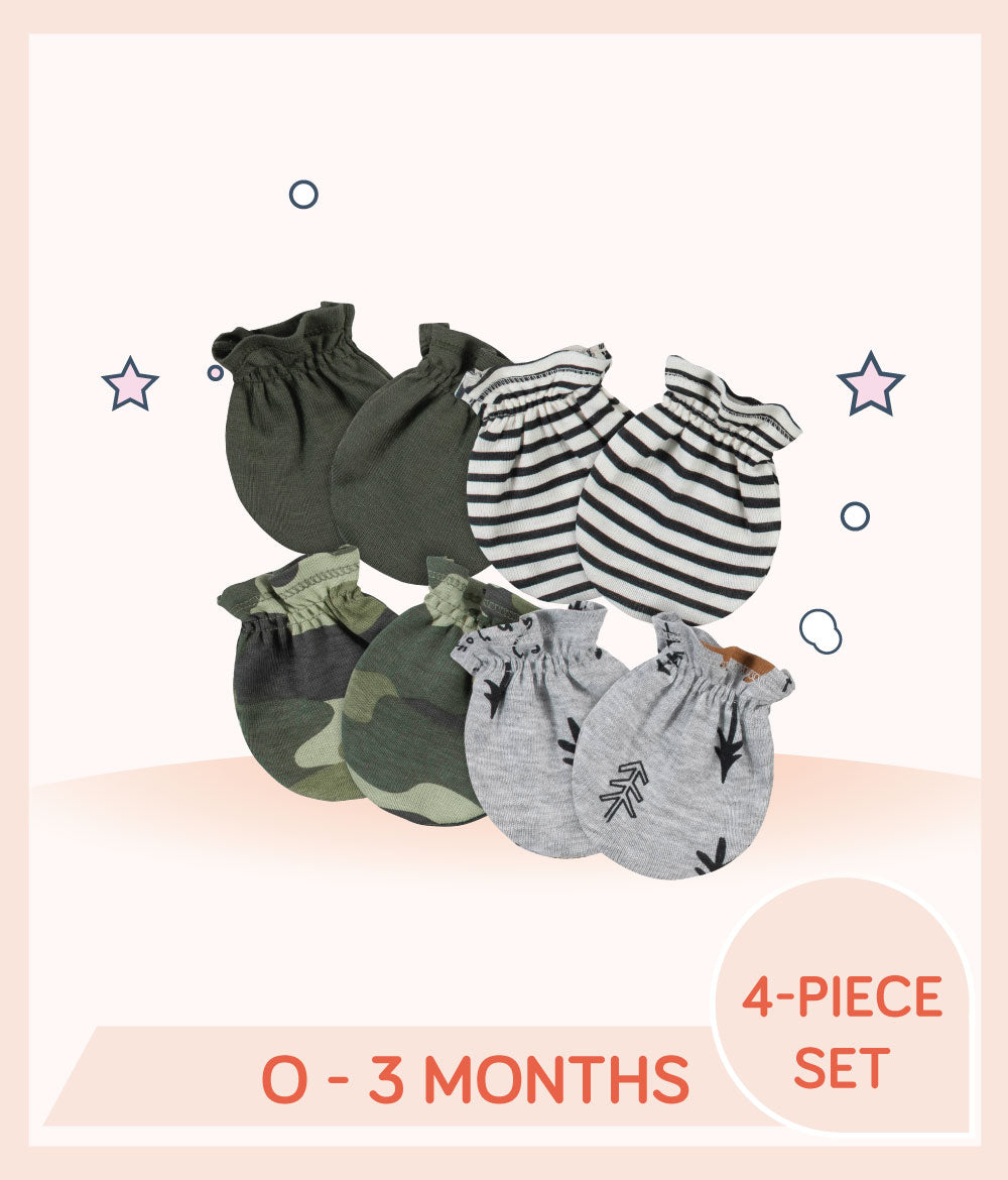 Gerber 4-Pack Baby Boys Bear No Scratch Mittens – BB King Kong