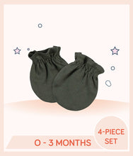 Load image into Gallery viewer, Forest green Gerber Baby Boys Bear No Scratch Mittens