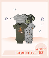 Load image into Gallery viewer, Gerber 4-Pack Baby Boys Bear Short Sleeve Onesies® Bodysuits for 0 to 9 months