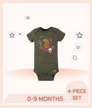 Load image into Gallery viewer, Gray Gerber Baby Boys Bear Short Sleeve Onesies® Bodysuit