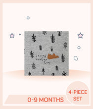 Load image into Gallery viewer, Gray with allover bear forest print design