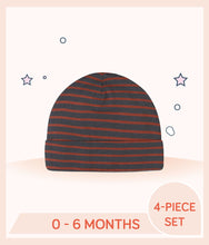 Load image into Gallery viewer, Orange stripe Gerber Baby Boys Dino Cap