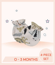 Load image into Gallery viewer, Ivory Gerber Baby Boys Dino No Scratch Mittens for 0 to 3 months