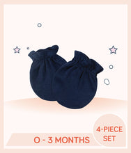 Load image into Gallery viewer, Navy Gerber Baby Boys Fox No Scratch Mittens