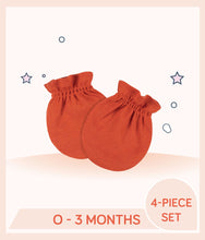 Load image into Gallery viewer, Orange Gerber Baby Boys Fox No Scratch Mittens for 0 to 3 months