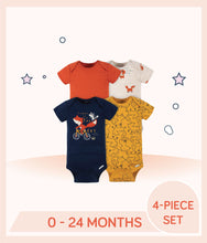 Load image into Gallery viewer, Gerber 4-Pack Baby Boys Fox Short Sleeve Onesies® Bodysuits for 0 to 24 months