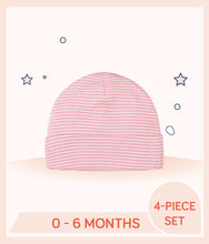 Load image into Gallery viewer, Pink coloured stripe design of Gerber Baby Girls Leopard Cap