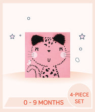 Load image into Gallery viewer, Close up of onesies bodysuit embroidery cat art with 3D applique ears