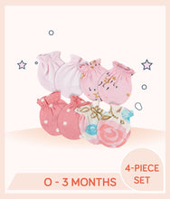 Load image into Gallery viewer, Gerber 4-Pack Baby Girls Princess No Scratch Mittens for 0 to 3 months