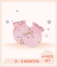 Load image into Gallery viewer, Pink Gerber Baby Girls Princess No Scratch Mittens with allover star print