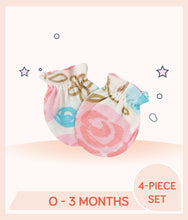 Load image into Gallery viewer, Ivory Gerber Baby Girls Princess No Scratch Mittens with floral print