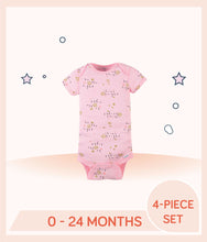 Load image into Gallery viewer, Gerber Baby Girls Princess Short Sleeve Onesies® Bodysuits with allover "shine bright" print