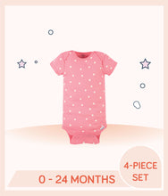 Load image into Gallery viewer, Gerber Baby Girls Princess Short Sleeve Onesies® Bodysuits with white dots